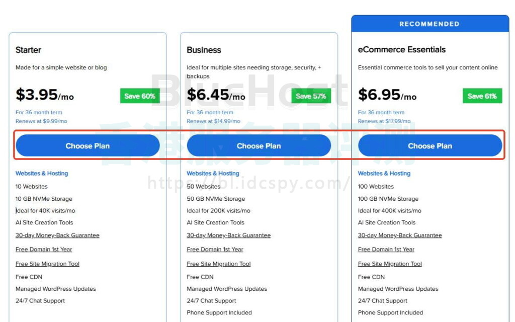 BlueHost WordPress主机方案